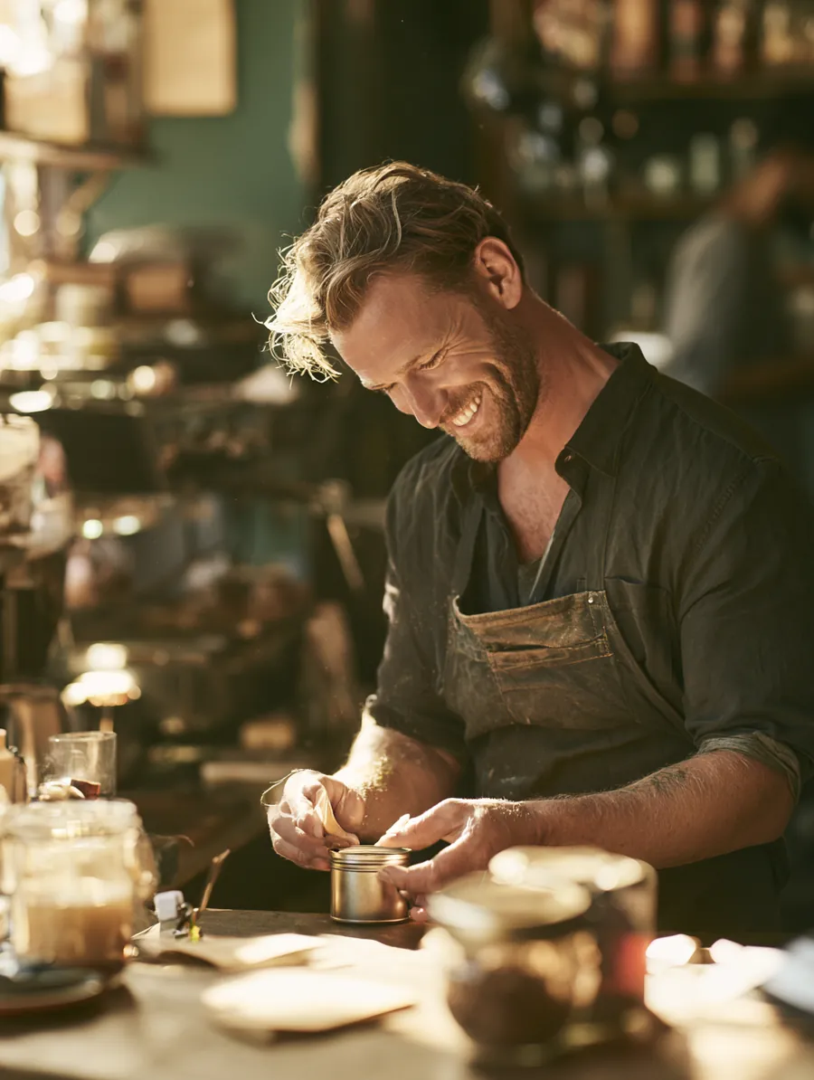 Barista counting cash tips, the kind of steady income that repays a short-term personal loan