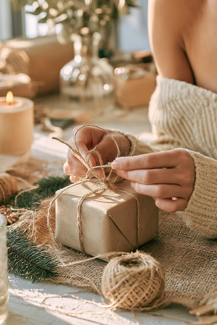 Hands tying a bow on a small gift box, the card's grace period wrapped as a free loan